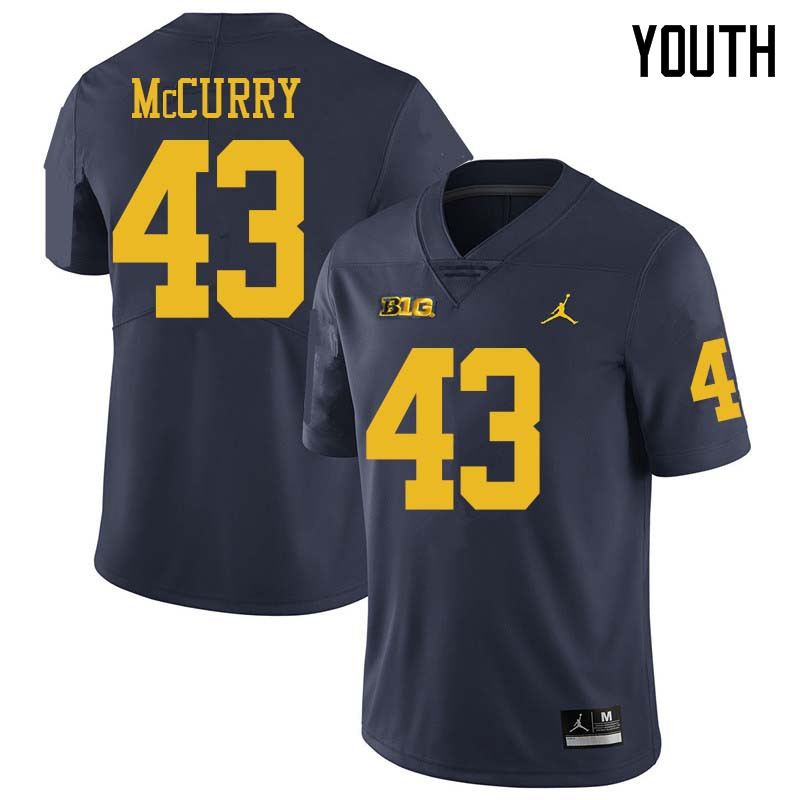 Jordan Brand Youth #43 Jake McCurry Michigan Wolverines College Football Jerseys Sale-Navy